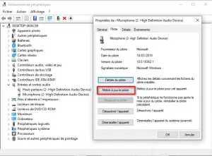 Mettre à jour le pilote du microphone