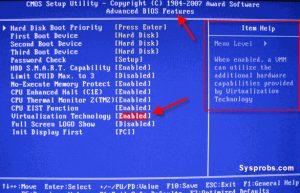 Activation de Technologie de virtualisation à partir des paramètres du BIOS