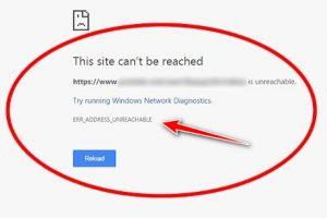 Erreur Err_Address_Unreachable de Google Chrome 