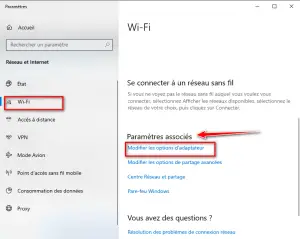 Paramètres Wi-Fi