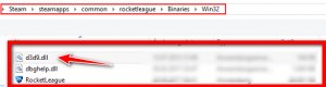 Supprimer le fichier d3d9.dll pour lancer le jeu Rocket League