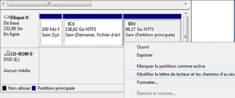 Modifier la lettre de lecteur et les chemins d'accès Modifier les lettres de lecteur et les chemins d'accès.