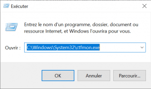 Redémarrer Le processus Ctfmon.exe de Windows