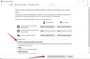 Activer le démarrage rapide (recommandé)