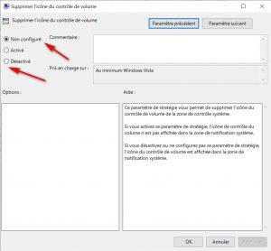 Désactiver l'option Supprimer l'icône de volume à partir de l'éditeur de stratégie de groupe local 