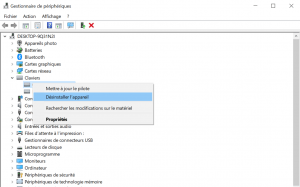 Désinstaller le pilote du clavier