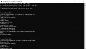 La commande wmic useraccount list full