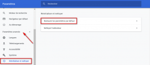 Restaurer les paramètres par défaut de Google Chrome