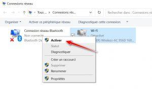 Activer l'adaptateur sans fil