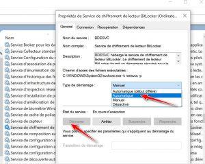 Démarrer le service de Chiffrement