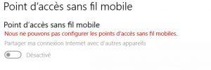 Nous ne pouvons pas configurer les points d'accès sans fil mobiles