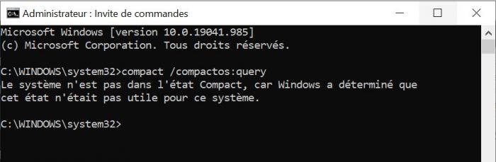 La commande compact /compactos:query
