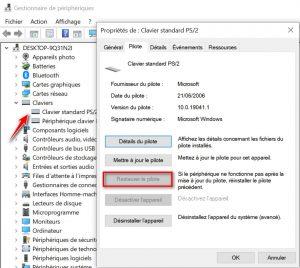Restaurer le pilote du clavier