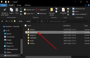 Vider le dossier PRINTERS